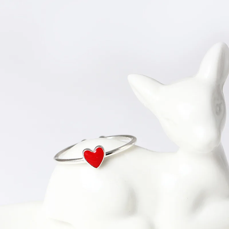 Новые поступления серебряные кольца в форме сердца для женщин Регулируемый