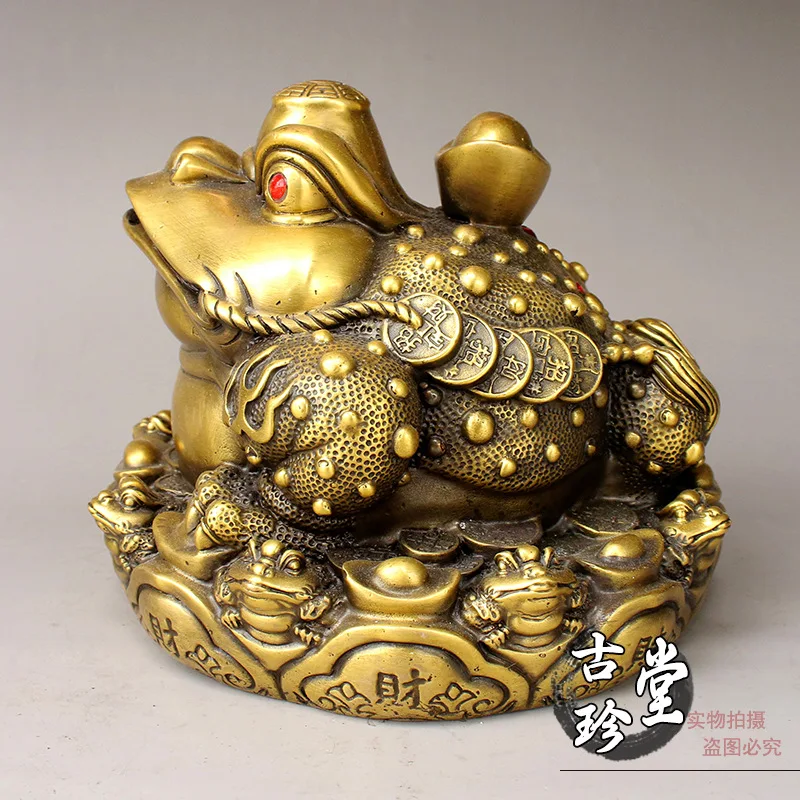 

Bronze gold toad fluttering ornaments ingot gold toad office decorations home wealth