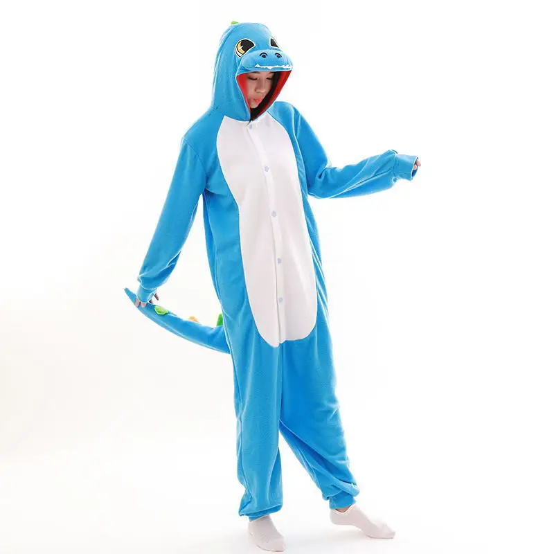 Кигуруми для взрослых унисекс синий динозавр комбинезоны мультфильм животное