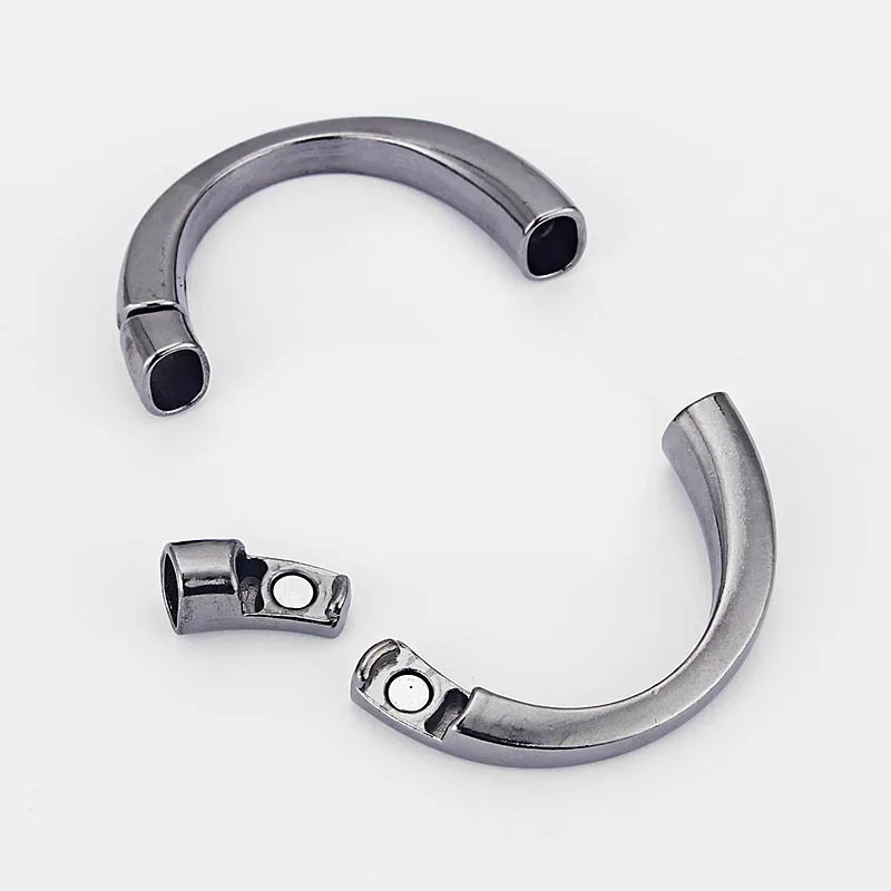 3 комплекта Gunmetal половина манжеты Магнитная застежка для лакрицы кожаный браслет