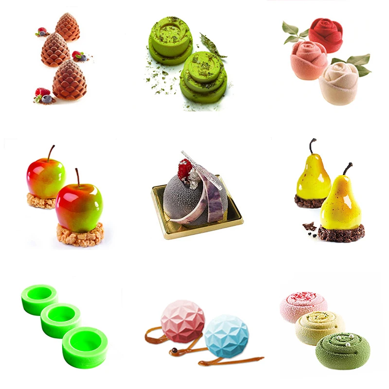 Силиконовые 3D шесть отверстий различные формы для торта инструменты украшения