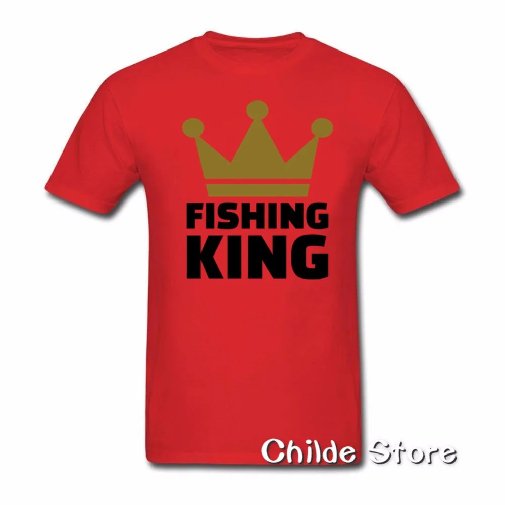 Fishinger King T Мужская рубашка с принтом белый короткий рукав на заказ 3XL Семейные