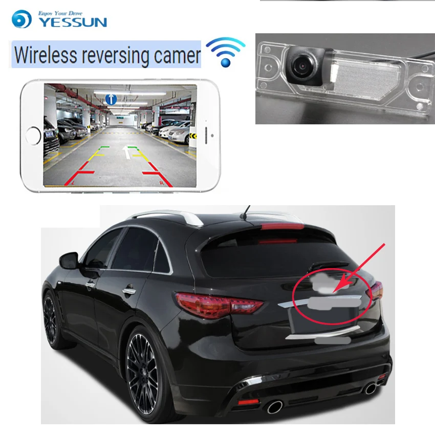 YESSUN Водонепроницаемая беспроводная камера ночного видения HD для Infiniti FX35 FX37 FX50 FX30D