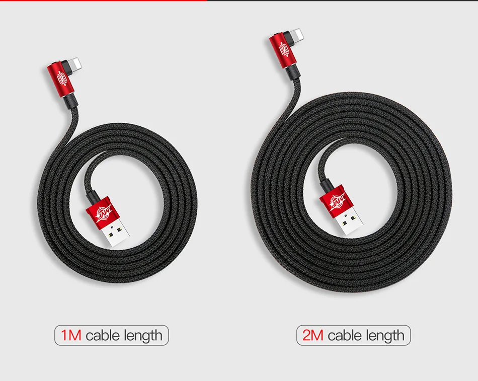 Baseus 90 градусов USB кабель для Iphone 5 6 6S 7 8 Быстрая зарядка кабель для iPad USB зарядное устройство кабель L Тип кабель для передачи данных для мобильного телефона