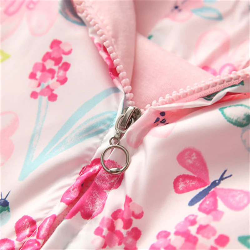 Новинка 2017 весенне-осенние детские пальто модные куртки с капюшоном и цветочным