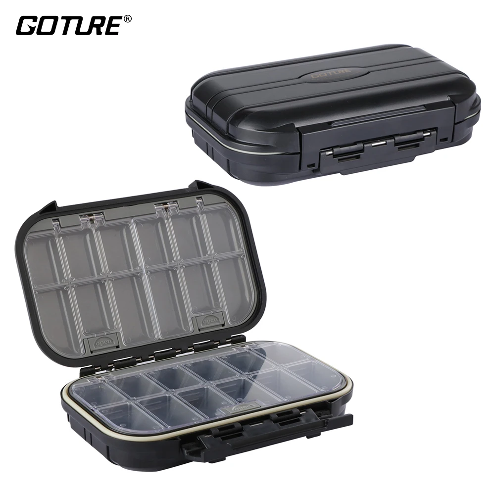 

Goture 1PC Fishing Accessories Box ABS Hard Plastic Double Sides Waterproof Carp Fishing Tackle Box