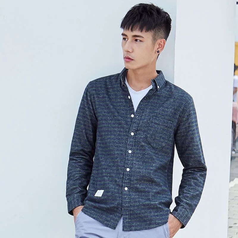 Рубашка в полоску с длинным рукавом 100% хлопок|oxford shirt|cotton oxford shirtcotton striped shirt |