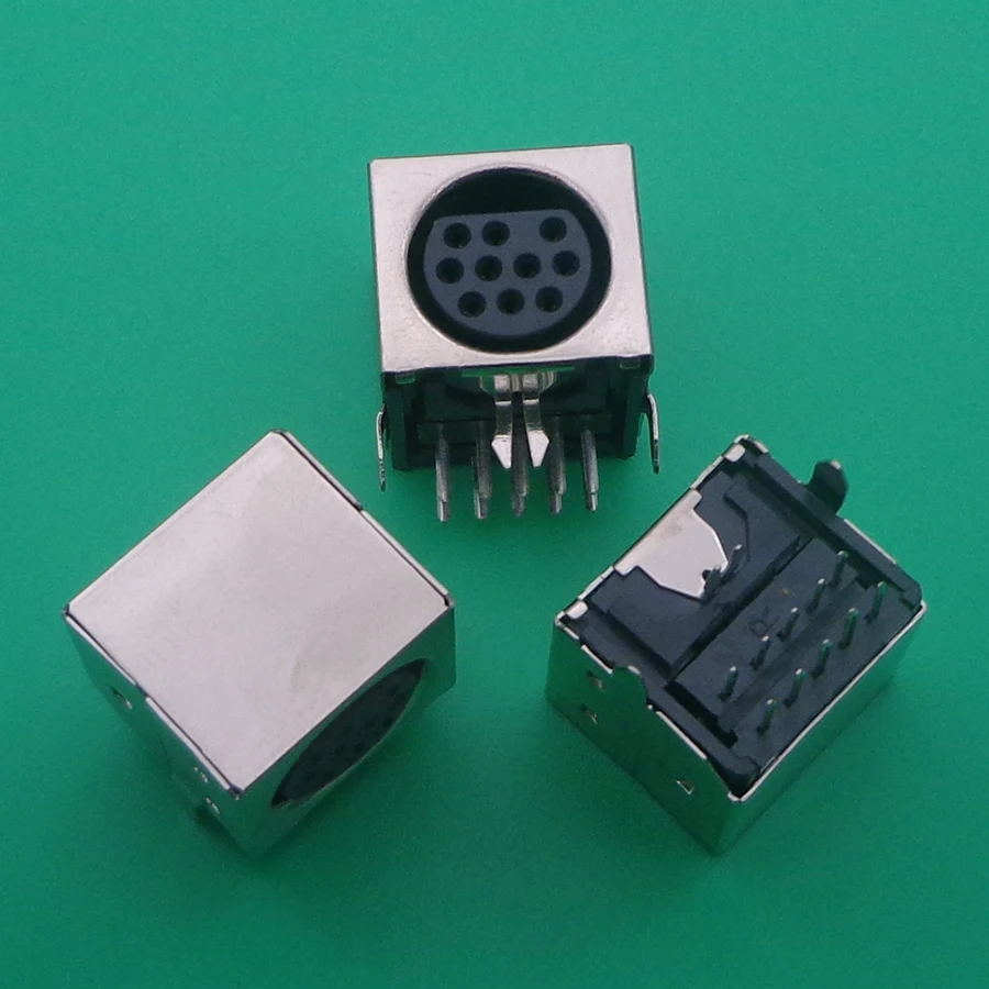 

10pcs/lot MD Housing Female DIN 10 Mini Pin S-video Adapter Socket Mini DIN Port Connector