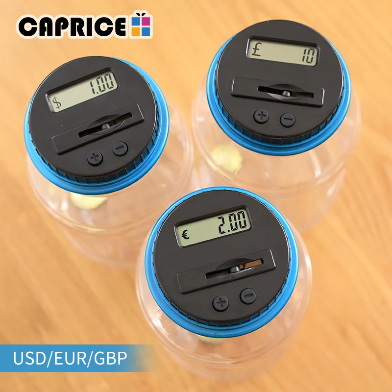 Digital Coin Counting Money Safe Box EURO Saving Storage Jar Transparent Automatically LCD Display Plastic Piggy Bank CXG-PET | Дом и сад