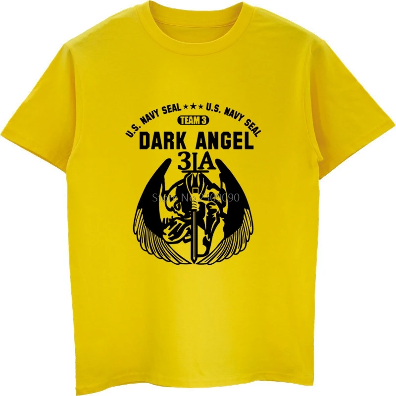 Us Navy Seal Army Special Force Dark Angel Team T-shirt Men's Cotton Short Sleeve T Shirt Cool Hip Hop Tees Tops | Мужская одежда