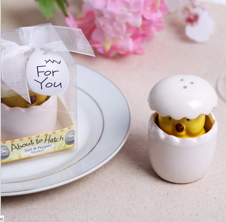 

Free Shipping "chicken is born" Ceramic Salt & Pepper Shakers wedding favor