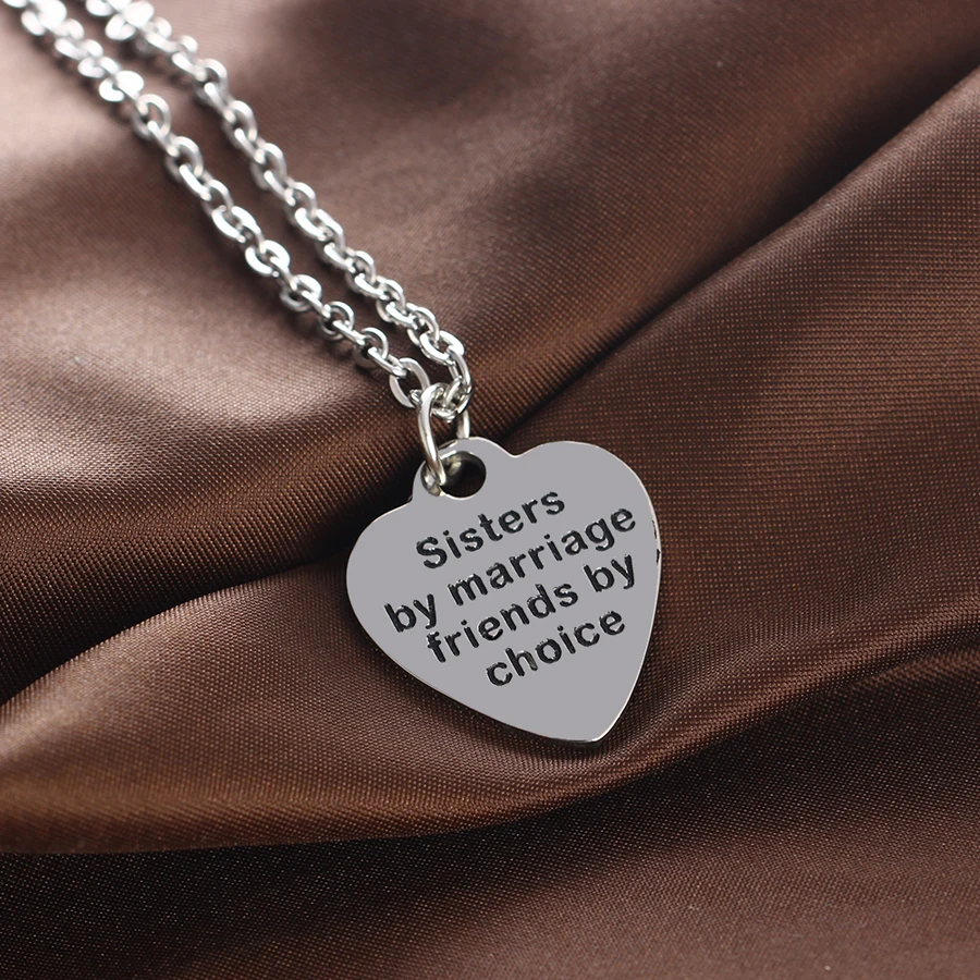 12 шт./лот из нержавеющей стали сестры по браку друзья выбору сердце кулон
