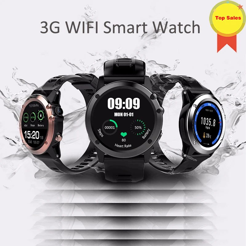 Оригинальный Смарт-браслет для фитнеса часы с пульсометром GPS + 5 Мп 4 Гб 3G Wi-Fi