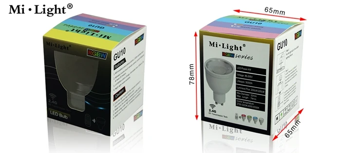 Светодиодная лампа Mi. light GU10 5 Вт RGBWW беспроводная с регулируемой яркостью умные