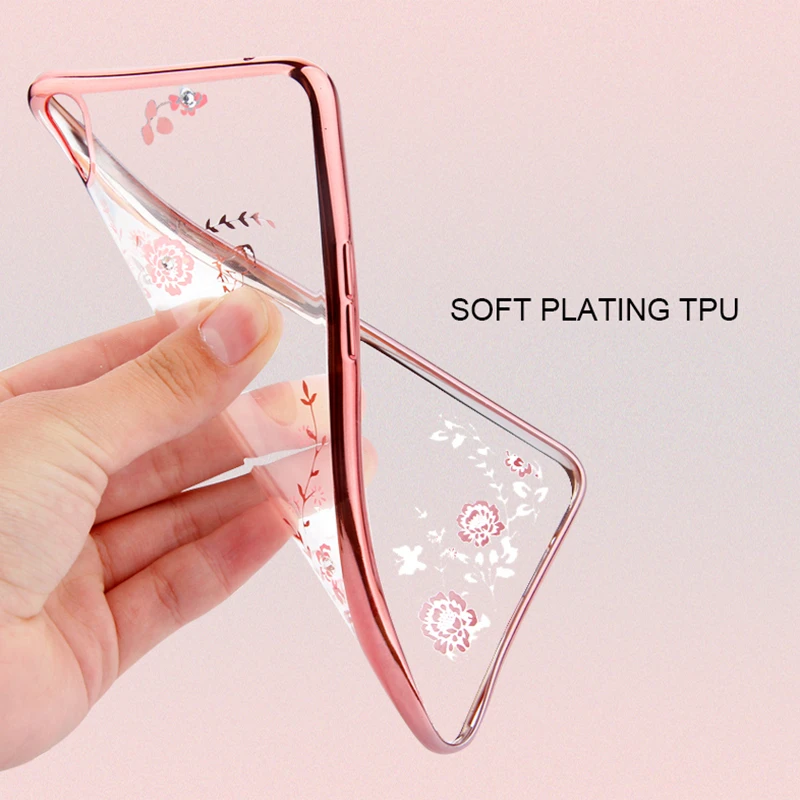 Diamond Case Flower Pattern Soft Plating TPU Back Cover For MEIZU MX6 Pro5 Pro6 U10 U20 meilan E 2 3 Secret Garden Series |