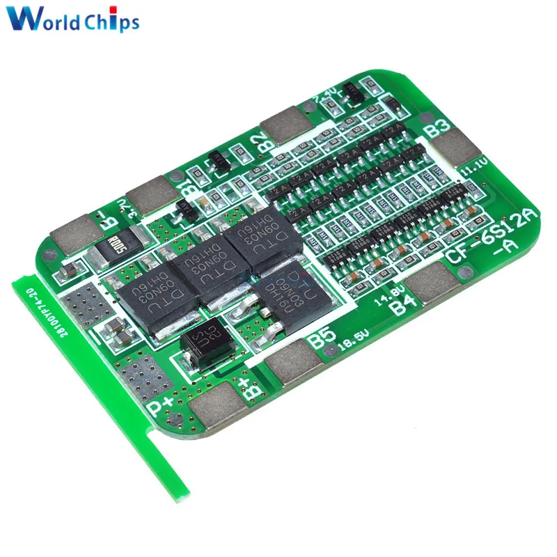 6S 15A 24V PCB плата защиты BMS для 6 пакетов 18650 литий ионный литиевый аккумулятор модуль