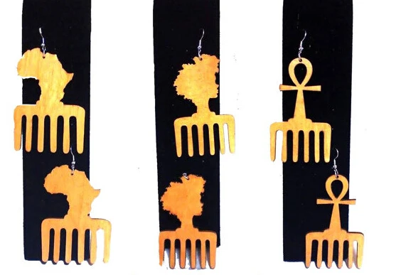 Бесплатная доставка! Новейшая расческа Африка деревянные серьги|earrings free shipping|wooden
