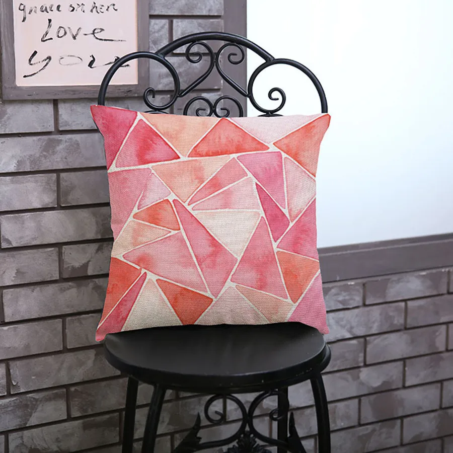 Подушка в нордическом простом стиле домашняя льняная розовая наволочка с