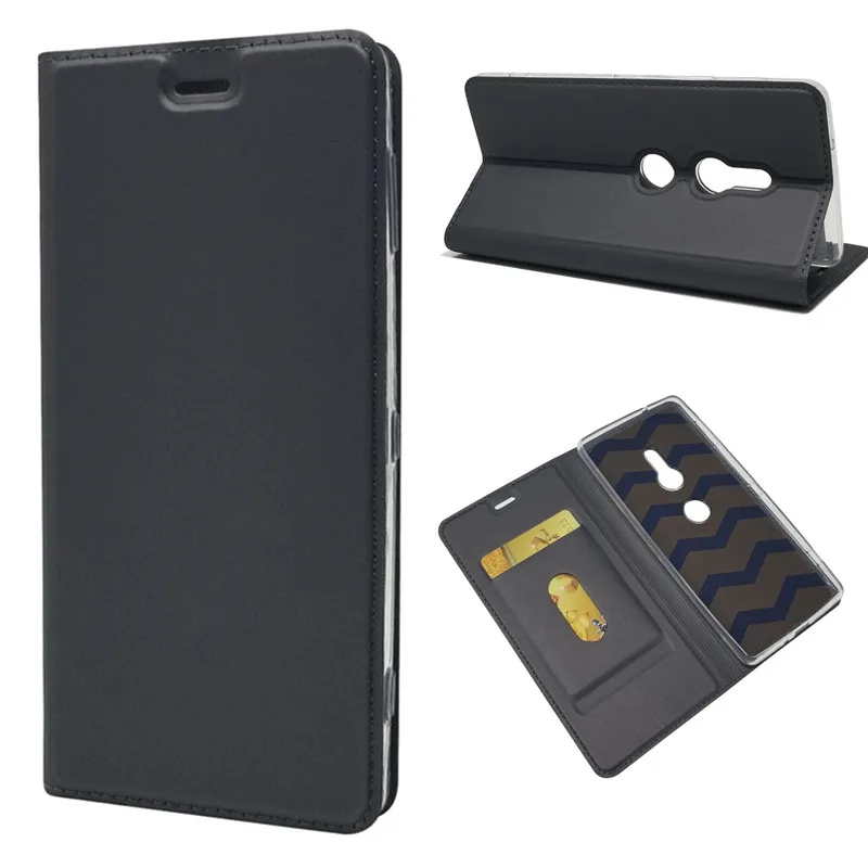 Новые кожаные флип чехлы для sony XZ2 чехол бумажник Capinha Carcasas основа Coque Etui Мобильный