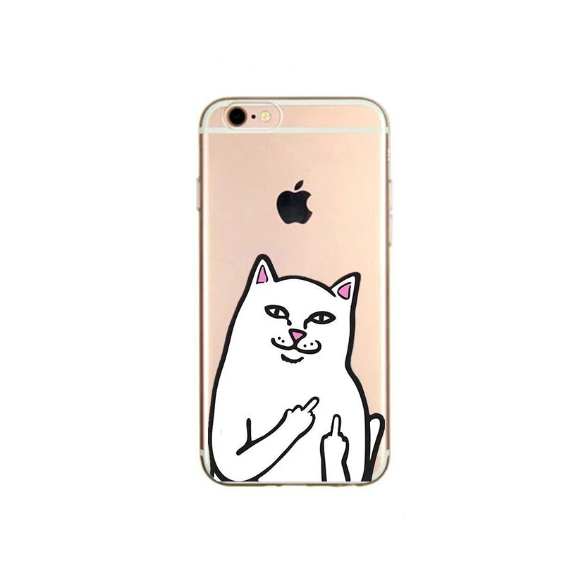 Роскошный мягкий для iphone Capa 6S 6 Силиконовый Мультфильм Белый Кот Единорог X 7 плюс 8