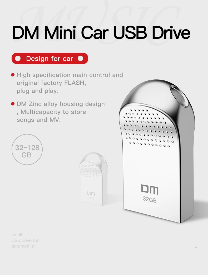 DM PD125 USB флеш-накопитель 32 Гб металлический флеш-накопитель высокоскоростная USB флешка 16 Гб Флешка реальная емкость полная китайских песен