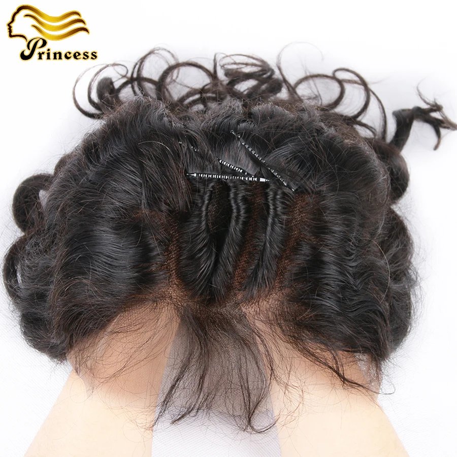 8А Предварительно Сорвал 360 Кружева Девственные Волосы Фронтальной Перуанский