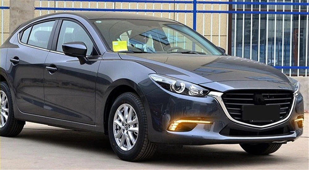 CSGJMY 1 комплект DRL для Mazda 3 мазда3 Axela дневные ходовые огни Противотуманные фары крышка фары 12 в дневной свет с поворотным сигналом