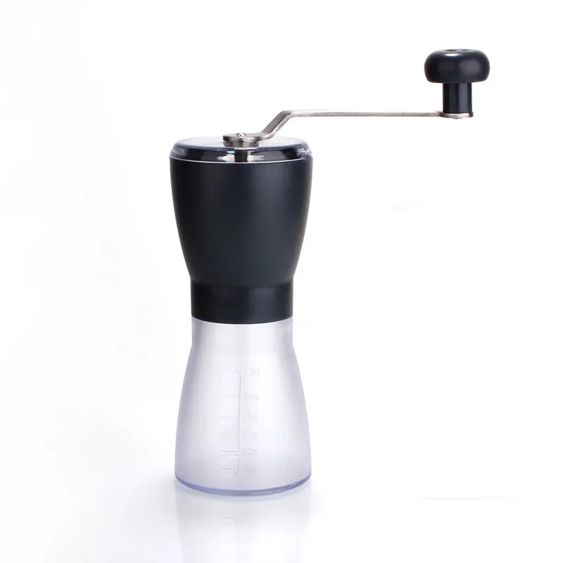 Light black Ручная кофемолка моющаяся керамическая сердцевина из нержавеющей стали Ручка шлифовальная машина ручная мельница кофе в зернах портативный измельчитель кофе - Цвет: Light black