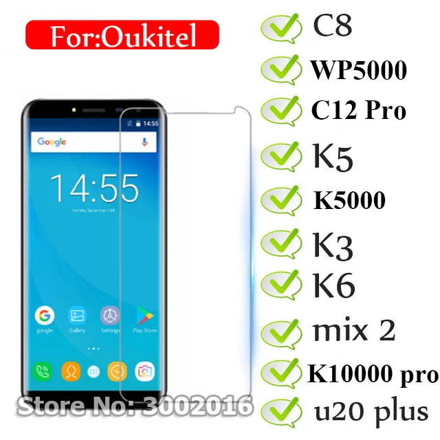 2 шт. закаленное Стекло для Oukitel C8 C12 Pro K6 K10 K3 K5 Mix 2 U20 плюс K10000 Pro Max K5000 WP5000 Экран протектор Oukitel WP2