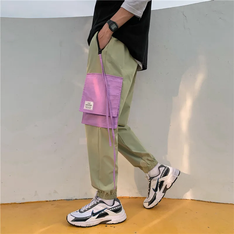 Мужские повседневные брюки из хлопка с принтом свободные для активного отдыха