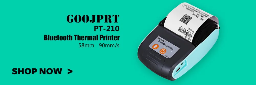 GOOJPRT MTP-3 портативный 80 мм Bluetooth термопринтер изысканный легкий дизайн ЕС разъем Поддержка Android POS многоязычный