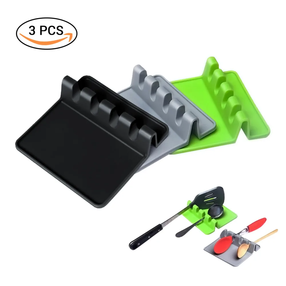 3 шт. Кухня Пособия по кулинарии инструменты ложка силикона отдыха Посуда шпатель
