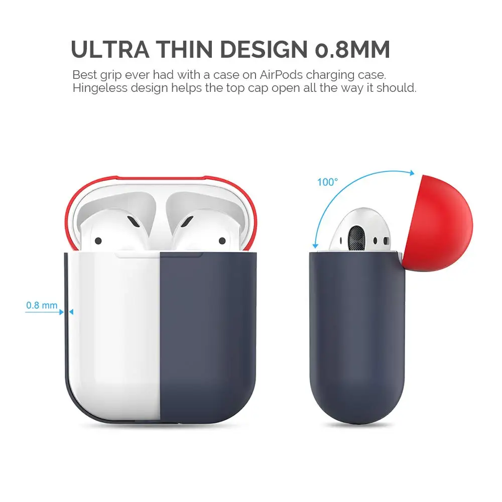 Duotone чехол для наушников для AirPods силиконовый защитный чехол для Apple AirPods чехол для зарядки противоударный защитный чехол