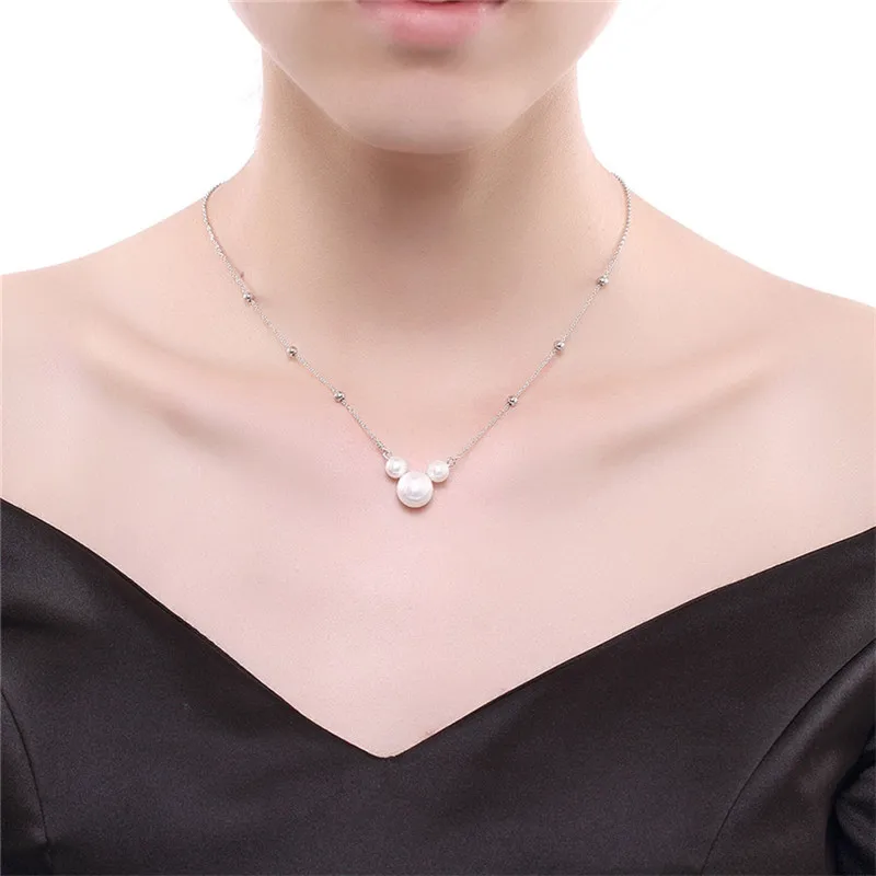 Boho 925 стерлингового серебра 3 перлы раковины макси choker ожерелья &amp подвески для