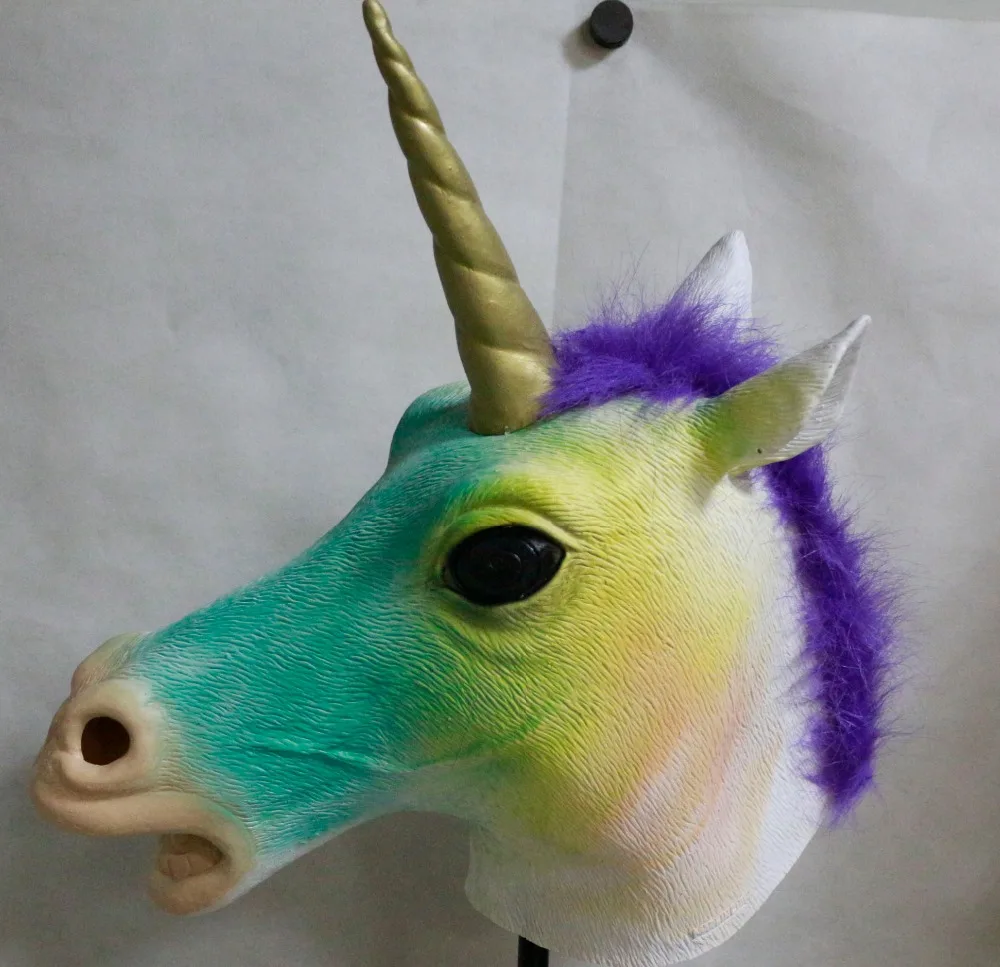 

2018 Newest Realistic Unicorn Animal Latex Mask Halloween Cosplay Party Mask