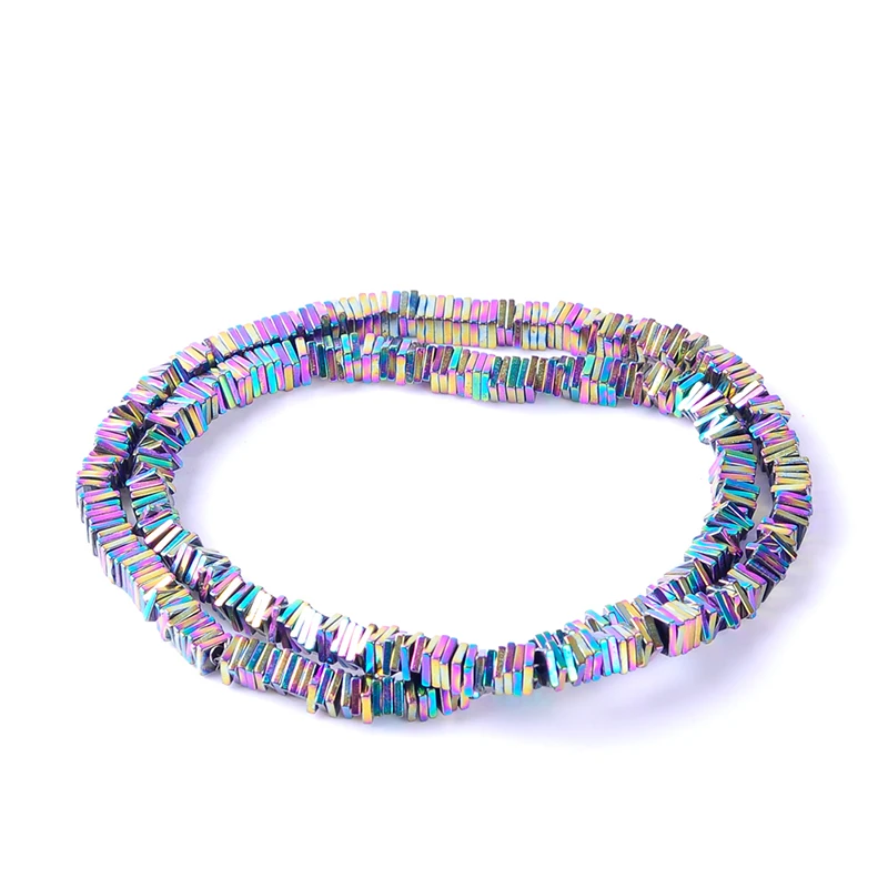 Гематитовые бусины для самодельных украшений разноцветные яркие Квадратные 1