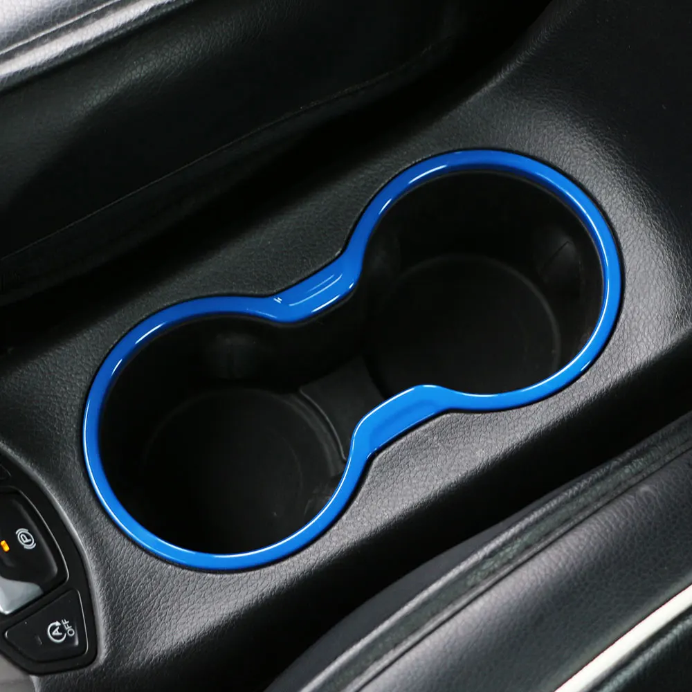 

Carmilla Car Chrome Front Water Cup Holder Panel Cover Trim Inner Decoration Stickers for Jeep New Compass 2017 2018 Accessories