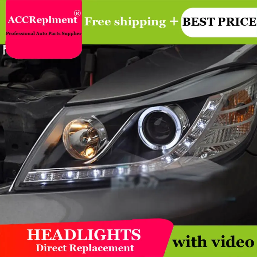 

AUTO PRO 2009-2012 For skoda octavia headlights car styling U LED light guide Angel eyes DRL parking For octavia a 5 head lamp