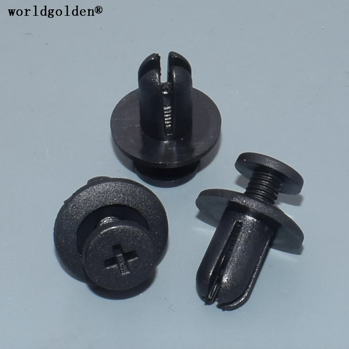 

worldgolden 10pcs plastic fasteners Push-Typer Retainer