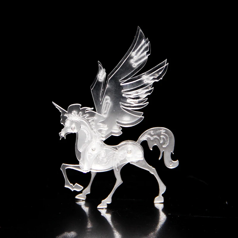 3D пазлы в форме однорога из акрила набор для самостоятельной сборки моделей