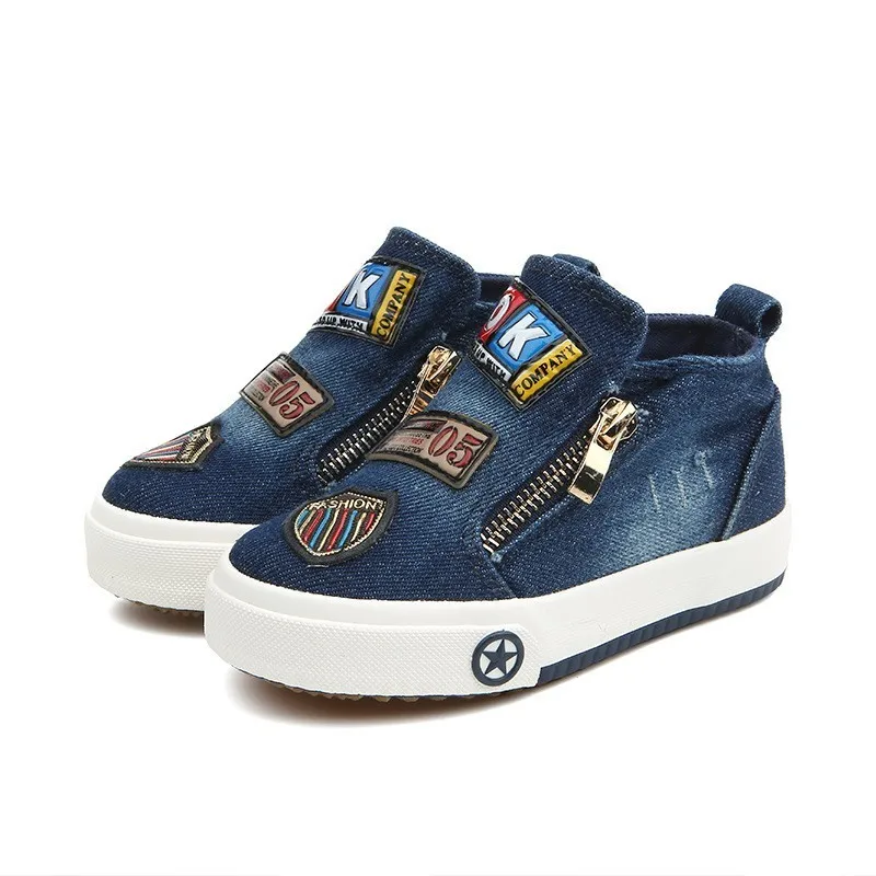 CNFSNJ BRAND 2019 new spring autumn Canvas Children's Shoes Sports Boys Girls Sneakers Brand Kids Jeans Denim Casual Flat Boots | Детская