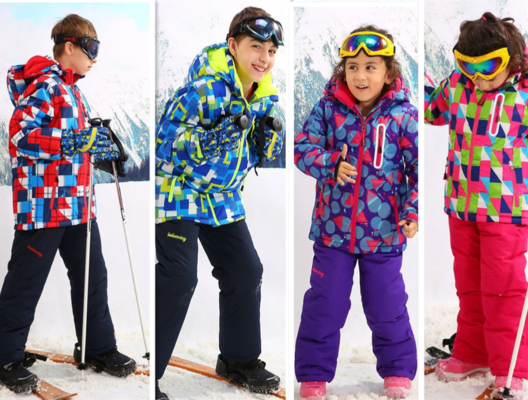 

Children Outerwear Warm Coat Sporty Ski Suit Kids Clothes Sets Waterproof Windproof Girls & boys Jackets for -30 Degree 3-16T