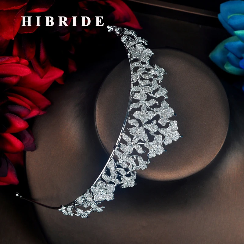 Роскошная многоцветная Цветочная Корона HIBRIDE с микро инкрустацией из фианита