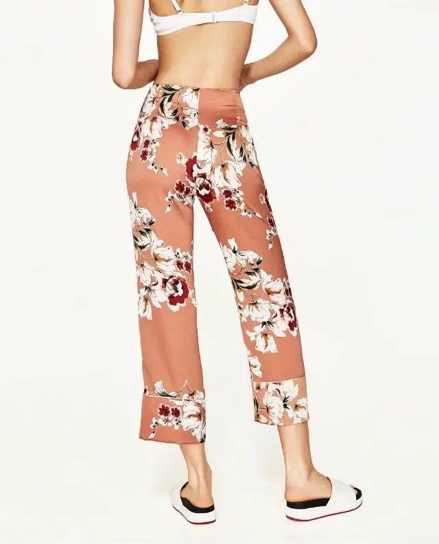 Женский блейзер и брюки комплект из двух предметов с цветочным принтом длинным