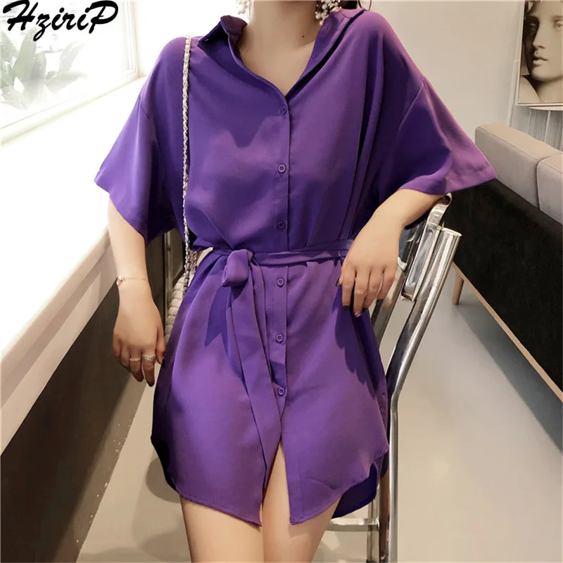 Hzirip 2018 Твердые Пояса Для женщин Элегантное Платье До Колена Длина отложной