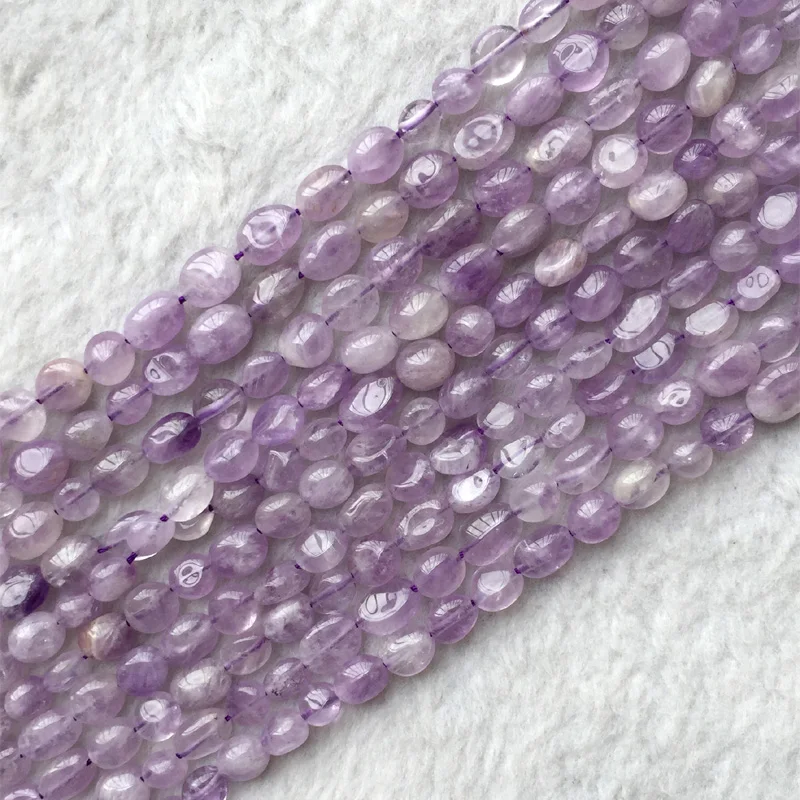 Wholesale Natural Genuine Purple Lavender Amethyst Nugget Free Form Fillet Irregular Pebble Beads Fit Jewelry 6x8mm 15" 05682