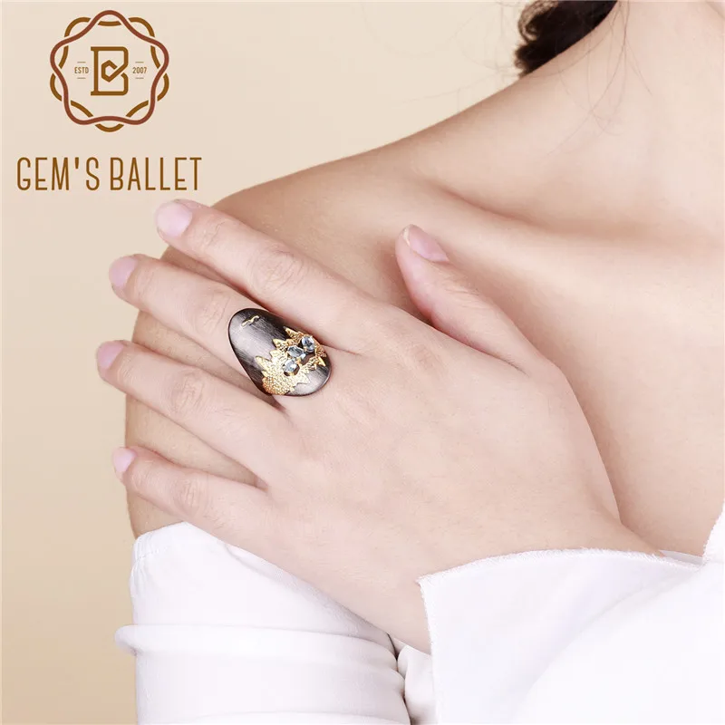 Женские кольца GEM'S BALLET из стерлингового серебра 925 пробы кольцо с драгоценными
