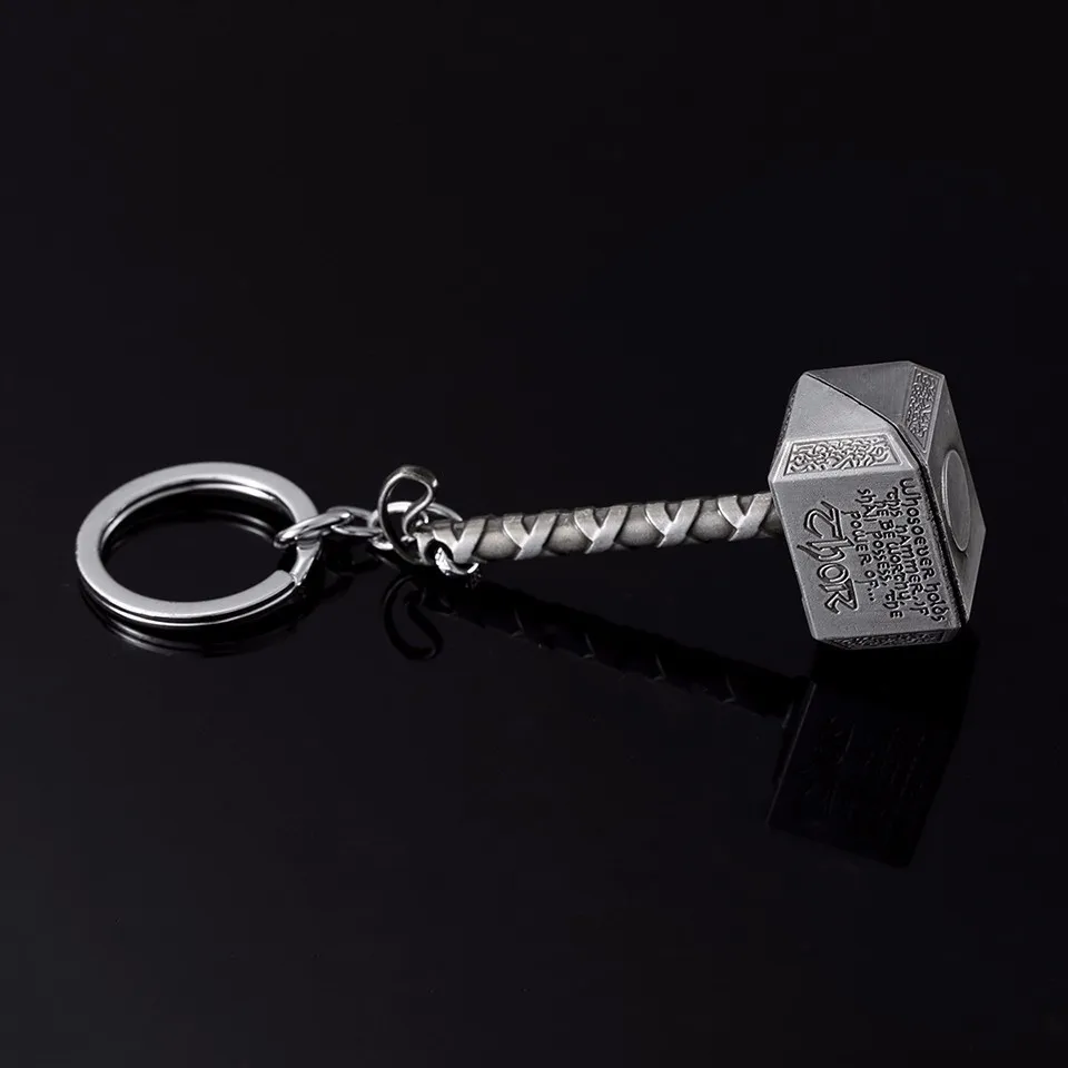 Мстители Marvel's Hammer Mjolnir брелок оловянный игрушка цепочка Тора кольцо для мужчин