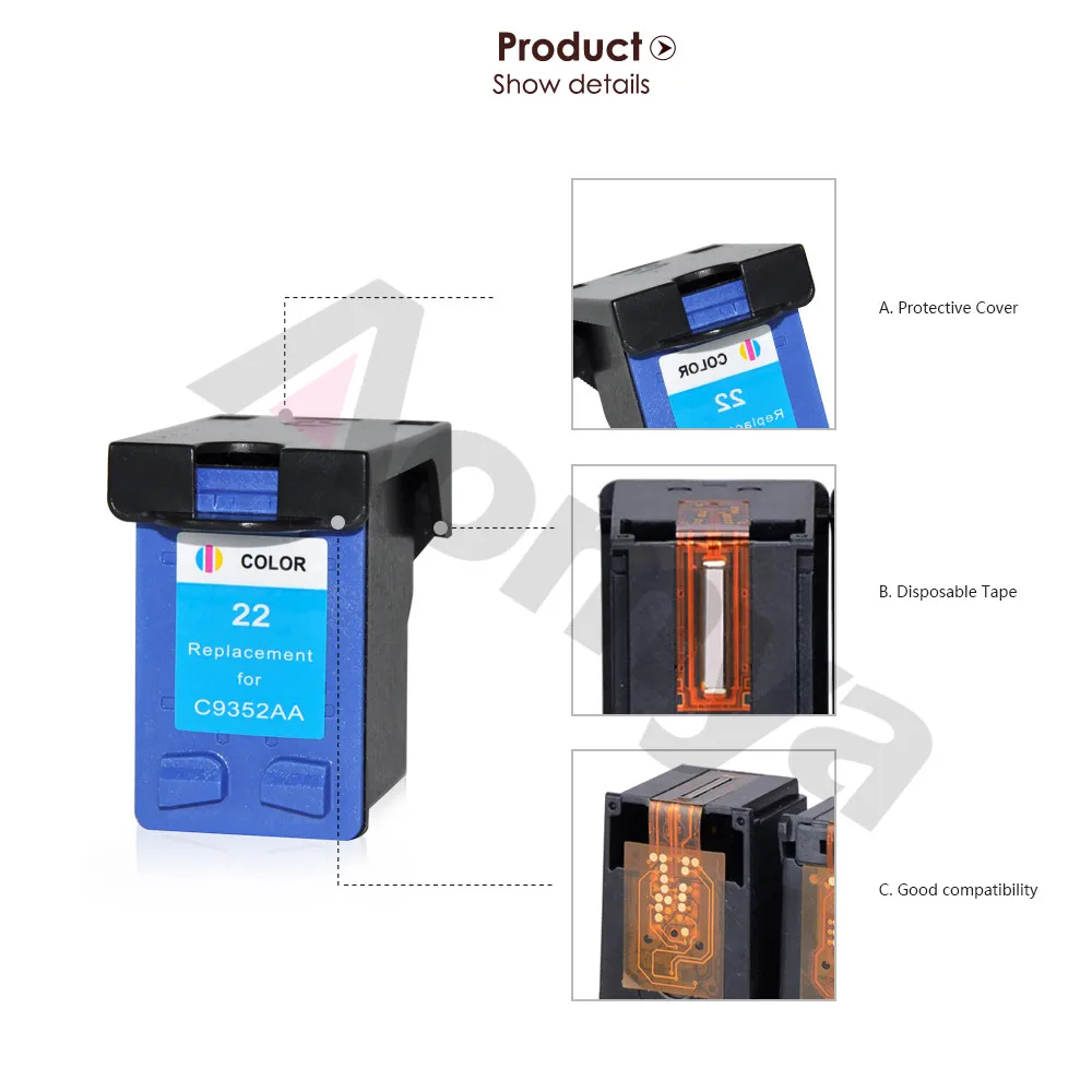 Aomya картридж 21 22 XL совместимый для hp Deskjet 3915 D1530 D1320 F2100 F2280 F4100 F2180 F4180 без OEM |