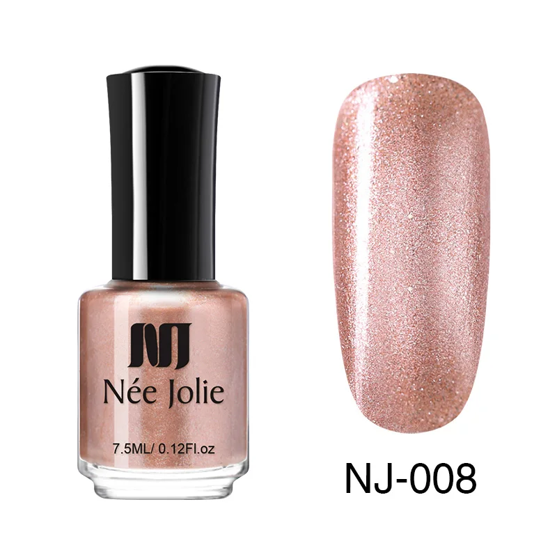 7.5ml Glitter-08 Лак для ногтей NEE JOLIE Pink Series, быстросохнущий, 3,5 мл, 7,5 мл, голографический матовый блеск, зеркальный эффект, лак для ногтей, 18 цветов - Цвет: 7.5ml Glitter-08